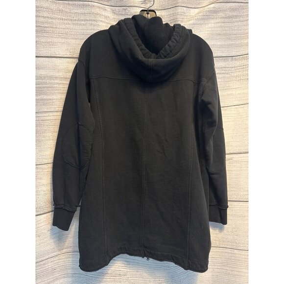 Atwell Long Black Zip Up Oversized Hoodie Jacket Size S - Picture 3 of 3